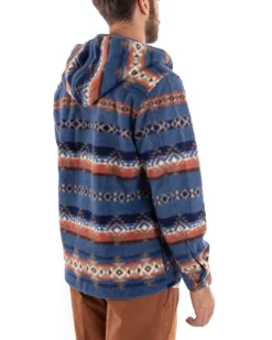 Cappotto Giubbotto Uomo Camicia Camicione Con Cappuccio Casual Fantasia Blu GIOSAL-G2924A