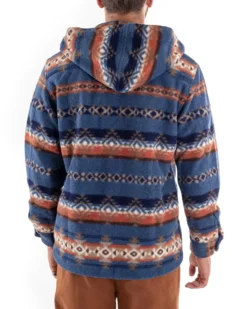 Cappotto Giubbotto Uomo Camicia Camicione Con Cappuccio Casual Fantasia Blu GIOSAL-G2924A
