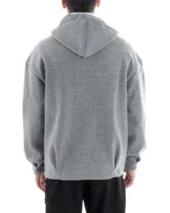 Cappotto Uomo Camoscio Giubbotto Con Cappuccio Giacca Calda Con Zip Tinta Unita Grigio GIOSAL-G2945A