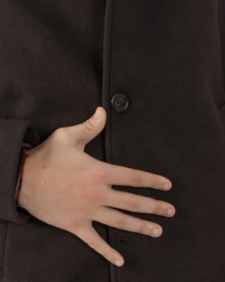 Cappotto Uomo Cappuccio Monopetto Tinta Unita Marrone CO1106A