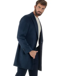 Cappotto Uomo Monopetto Classico Martingala Blu CO1102A