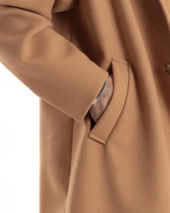 Cappotto Uomo Oversize Monopetto Maniche Raglan Collo Rever Camel CO1063A