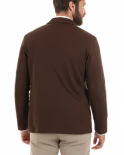 Cardigan uomo doppiopetto giacca bottoni metallo maglia links cotone casual marrone GIOSAL-M3087A