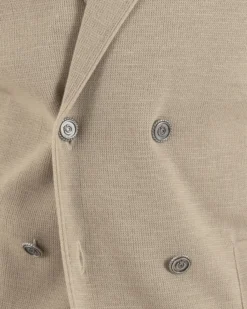Cardigan uomo doppiopetto giacca bottoni metallo maglia links cotone casual beige GIOSAL-M2988A