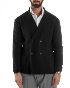 Cardigan Uomo Doppiopetto Maglia Links Nero Over-D OC1F2W5M28