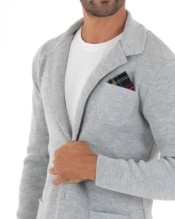 Cardigan uomo giacca con bottoni maglia cotone casual grigio GIOSAL-M2662A