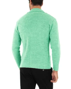 Cardigan uomo giacca con bottoni maglia cotone casual verde acqua GIOSAL-M2823A
