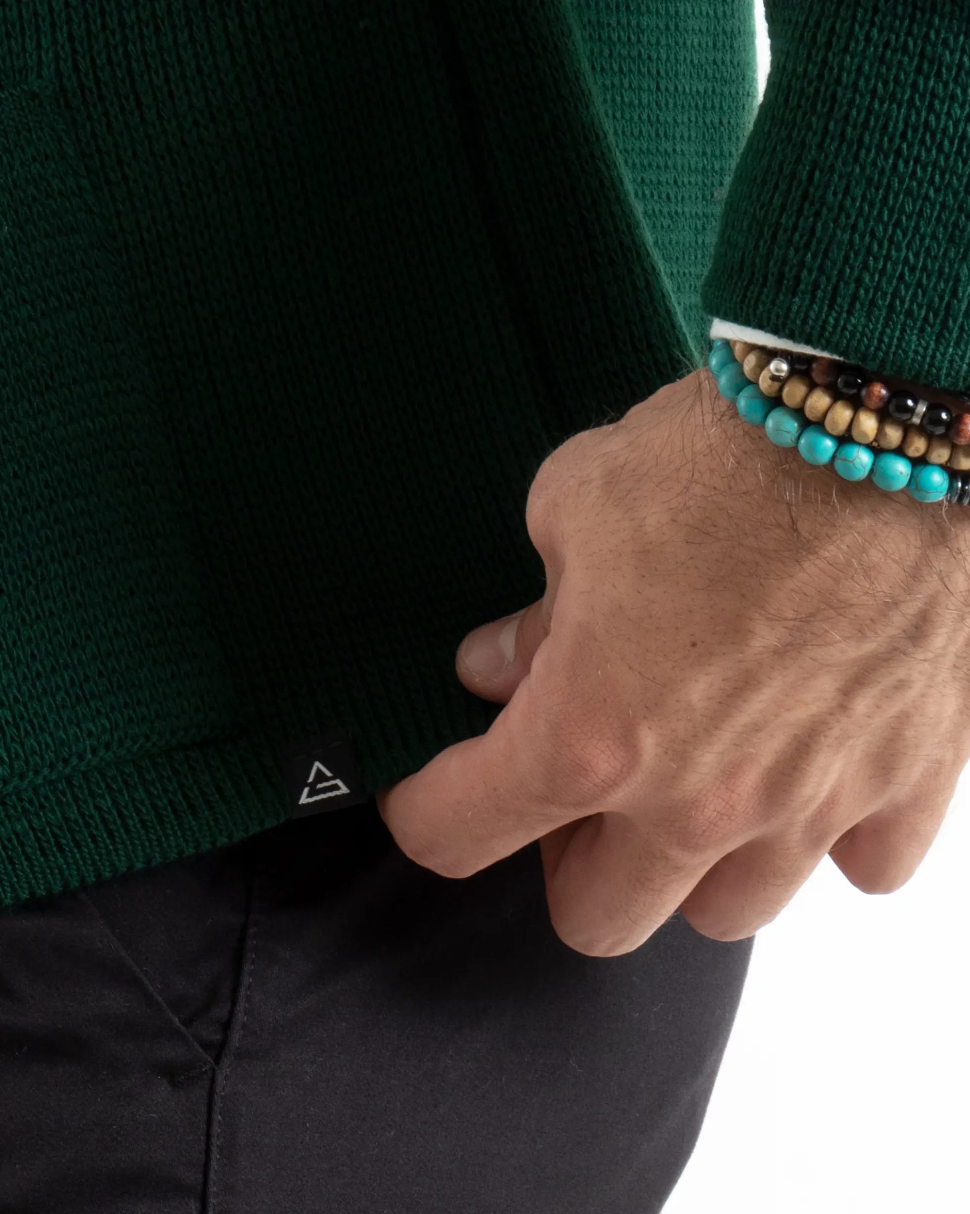 Cardigan uomo giacca con bottoni maglia casual verde GIOSAL-M2769A