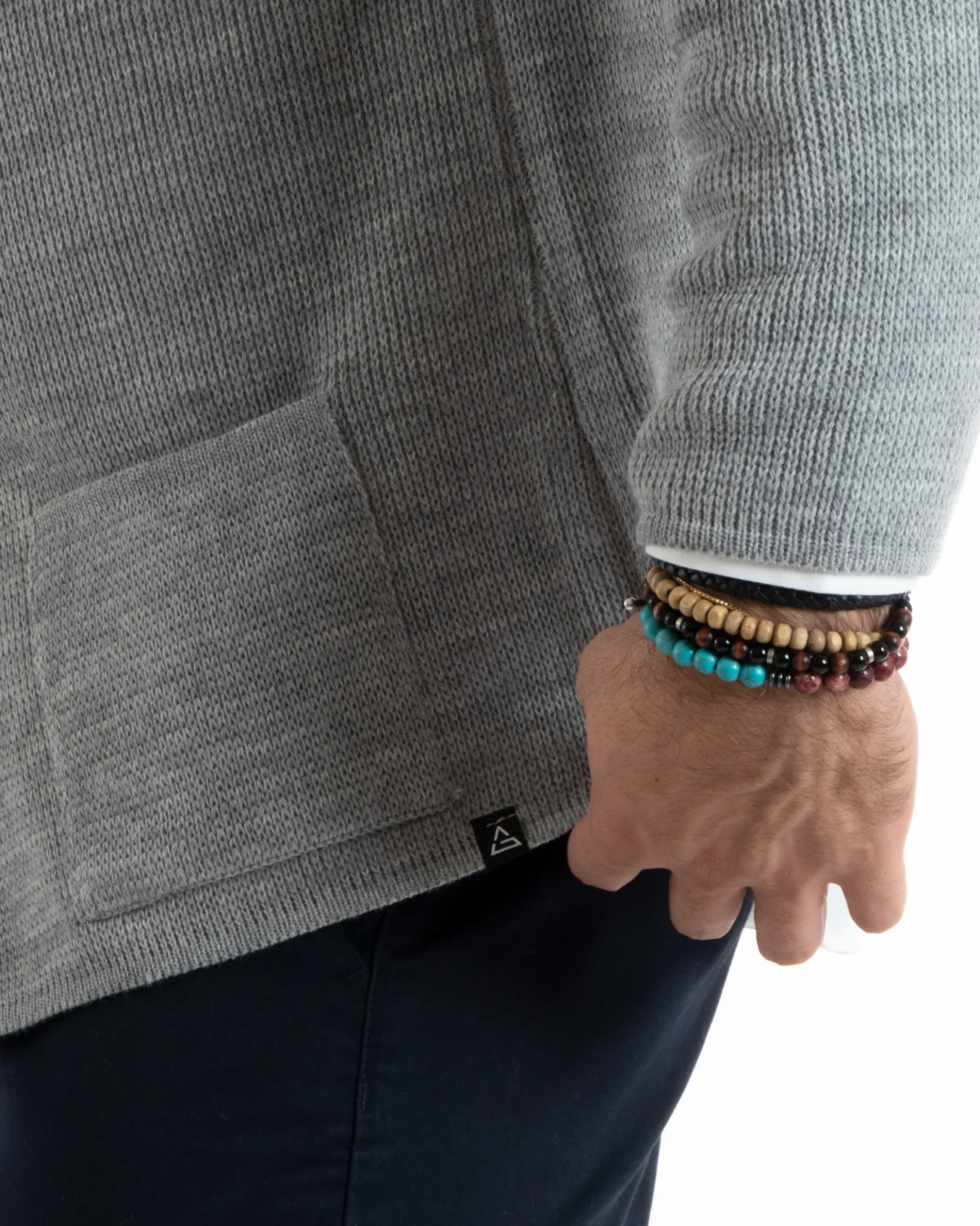 Cardigan uomo giacca con bottoni maglia casual grigio GIOSAL-M2765A