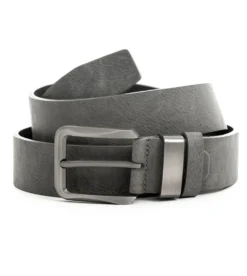 Cintura Uomo Cinta con Fibbia in Metallo Regolabile Grigio Ecopelle Martellata GIOSAL-A2065A