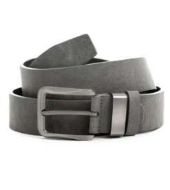 Cintura Uomo Cinta con Fibbia in Metallo Regolabile Grigio Ecopelle Martellata GIOSAL-A2065A