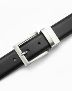 Cintura uomo larga cinta fibbia in metallo regolabile double-face nero blu ecopelle martellata GIOSAL-A2135A