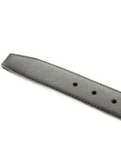 Cintura Uomo Larga Cinta Fibbia in Metallo Regolabile Ecopelle Texture Saffiano Grigio GIOSAL-A2129A