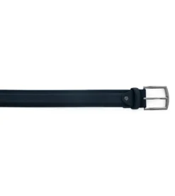 Cintura Uomo Larga Cinta Fibbia in Metallo Regolabile Eco Camoscio Tinta Unita Blu GIOSAL-A2121A
