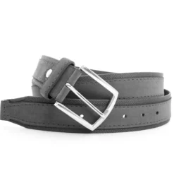 Cintura Uomo Larga Cinta Fibbia in Metallo Regolabile Grigio Scuro Eco Camoscio GIOSAL-A2100A