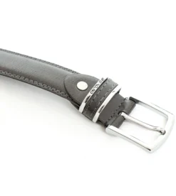Cintura Uomo Stretta Cinta Fibbia in Metallo Regolabile Grigio Ecopelle Martellata GIOSAL-A2074A