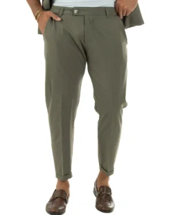 Coordinato uomo completo viscosa regular fit verde GIOSAL-OU2572A