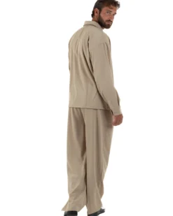 Coordinato uomo completo viscosa baggy fit basic beige GIOSAL-OU2570A