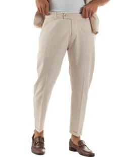 Coordinato uomo completo viscosa regular fit beige GIOSAL-OU2574A