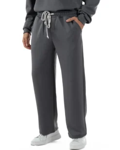 Coordinato Uomo Tuta Felpa Con Colletto Zip Pantaloni Baggy Relaxed Fit Piombo OU2539A