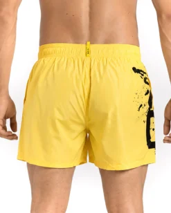 Costume da bagno bermuda mare uomo boxer con coulisse maxi stampa giallo ICON-IUW004