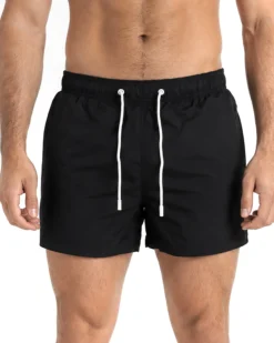 Costume da bagno bermuda mare uomo boxer con coulisse stampa retro nero ICON-IUW001