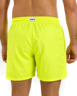 Costume da bagno bermuda mare uomo boxer coulisse logo giallo fluo BERNA M-261328