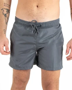 Costume Da Bagno Summer Pantaloncino Boxer Elastico Tinta Unita Grigio GIOSAL-SU1131A