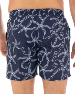 Costume Uomo Blu Fantasia Elastico Coulisse Tasche Summer GIOSAL-SU1182A