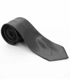 Cravatta uomo unisex elegante cerimonia casual basic raso grigio scuro GIOSAL-CP1034A
