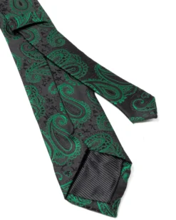Cravattino Uomo Unisex Cravatta Pala Media Elegante Cerimonia Casual Fantasia Damascata Jacquard Nero GIOSAL-CP1148A