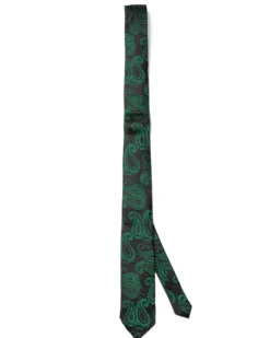 Cravattino Uomo Unisex Cravatta Pala Media Elegante Cerimonia Casual Fantasia Damascata Jacquard Nero GIOSAL-CP1148A