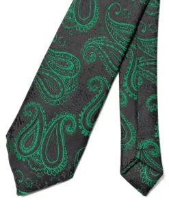Cravattino Uomo Unisex Cravatta Pala Media Elegante Cerimonia Casual Fantasia Damascata Jacquard Nero GIOSAL-CP1148A