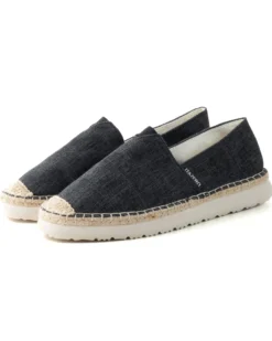 Espadrillas Scarpe Uomo Unisex Tela Estive Mare Cotone Comode Leggere Tinta Unita Nero GIOSAL-S1280A