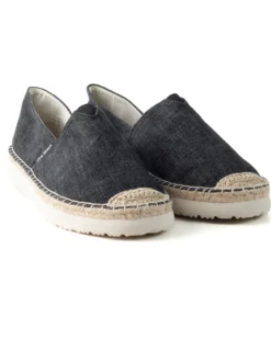 Espadrillas Scarpe Uomo Unisex Tela Estive Mare Cotone Comode Leggere Tinta Unita Nero GIOSAL-S1280A