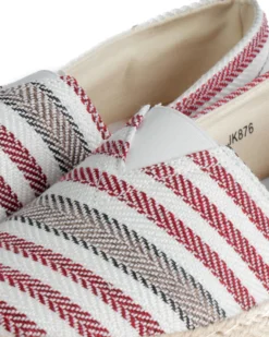 Espadrillas scarpe uomo unisex tela estive mare doppia riga rosso GIOSAL-S1307A