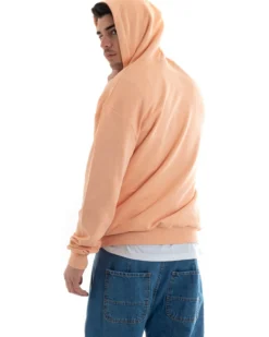 Felpa Con Cappuccio Uomo Basic Tinta Unita Pesca Comoda Relaxed Fit Cotone GIOSAL-F2977A