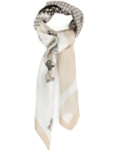Foulard uomo unisex bandana cavalli pied-de-poule bordo satinato panna GIOSAL-FD1006A