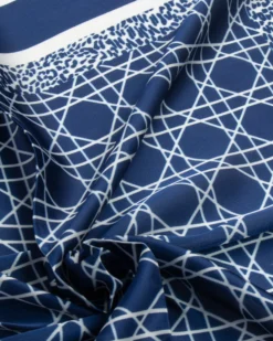 Foulard uomo unisex bandana geometrico reticolo cannage bordo leopardato chevron blu GIOSAL-FD1003A