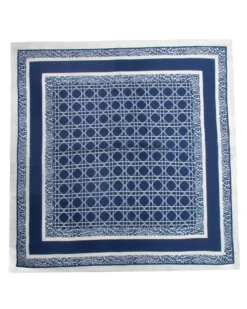 Foulard uomo unisex bandana geometrico reticolo cannage bordo leopardato chevron blu GIOSAL-FD1003A