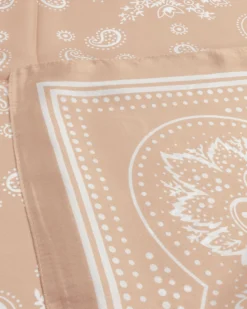 Foulard uomo unisex bandana paisley medaglione simmetrico bordo satinato beige GIOSAL-FD1013A