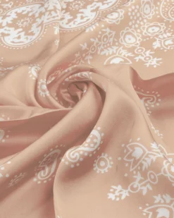 Foulard uomo unisex bandana paisley medaglione simmetrico bordo satinato beige GIOSAL-FD1013A