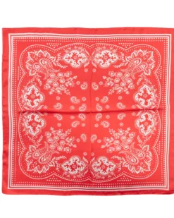 Foulard uomo unisex bandana paisley medaglione simmetrico bordo satinato rosso GIOSAL-FD1012A