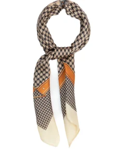 Foulard uomo unisex bandana pied-de-poule paisley bordo satinato beige GIOSAL-FD1004A