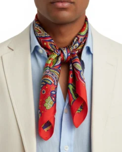 Foulard uomo unisex bandana paisley bordo satinato rosso GIOSAL-FD1001A