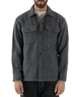 Giacca Overshirt Uomo Camicia Quadri Con Tasconi Grigio G3362A