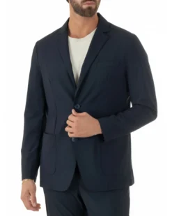 Giacca uomo monopetto no stiro impermeabile blu GIOSAL-BZ1010A