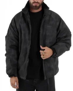 Giubbotto Bomber Oversize Sfumato Nero G3322A