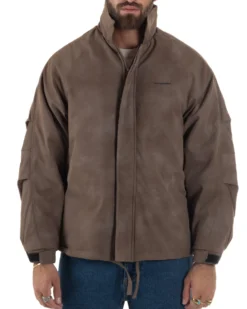 Giubbotto Bomber Oversize Sfumato Marrone G3321A