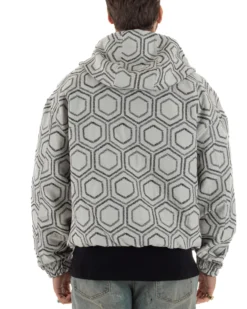 Giubbotto giacca bomber uomo cappuccio oversize crop nero GIOSAL-G3397A